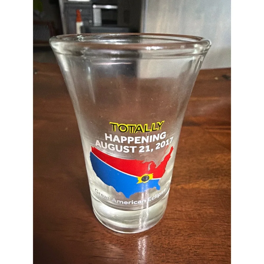 Great American Eclipse 2017 Commemorative Shot Glass August 21 Solar Event USA